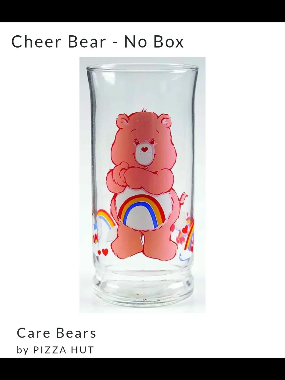 Vintage Care Bears Cheer Bear Glass Cup